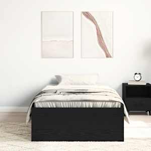 Rám postele bez matrace černý dub 75x190 cm kompozitní dřevo - obrázek 3
