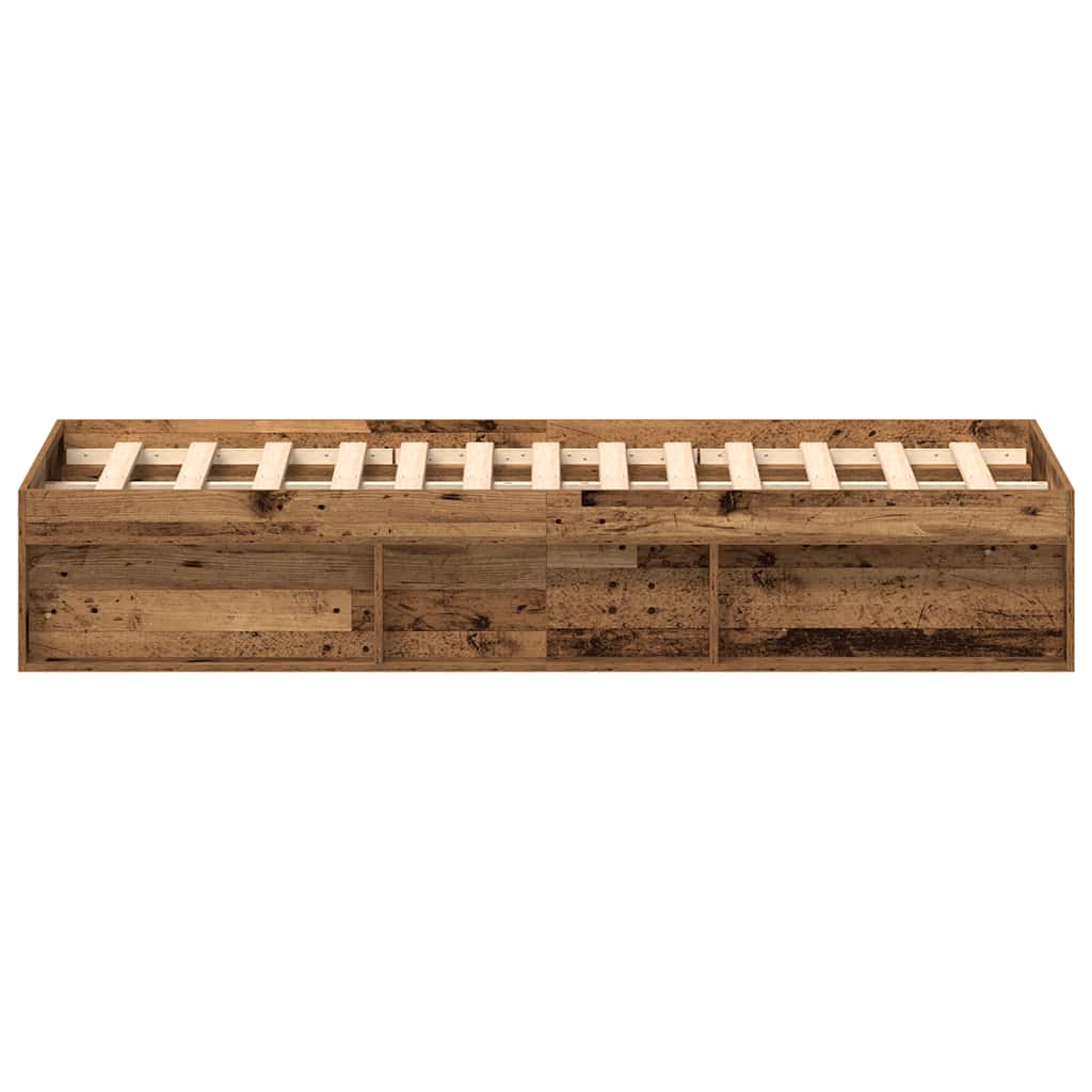 Rama łóżka bez materaca Stare drewno 150x200cm Drewno klejone