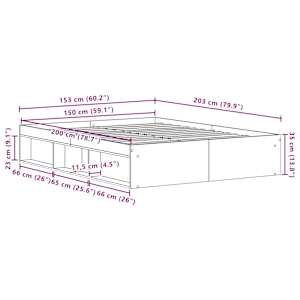 Rám postele bez matrace Staré dřevo 150x200cm Technické dřevo - obrázek 10