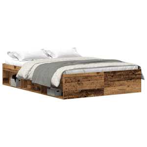 Rám postele bez matrace Staré dřevo 135x190cm Technické dřevo - obrázek 2