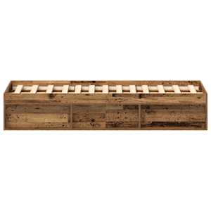 Rám postele bez matrace Staré dřevo 135x190cm Technické dřevo - obrázek 6