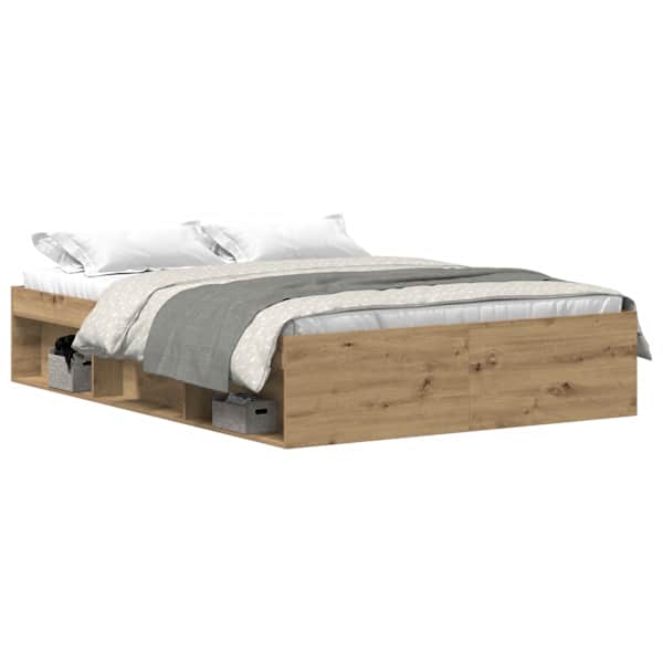 vidaXL voodiraam ilma madratsita, k&auml;sit&ouml;&ouml;tamm 135x190 cm, tehispuit
