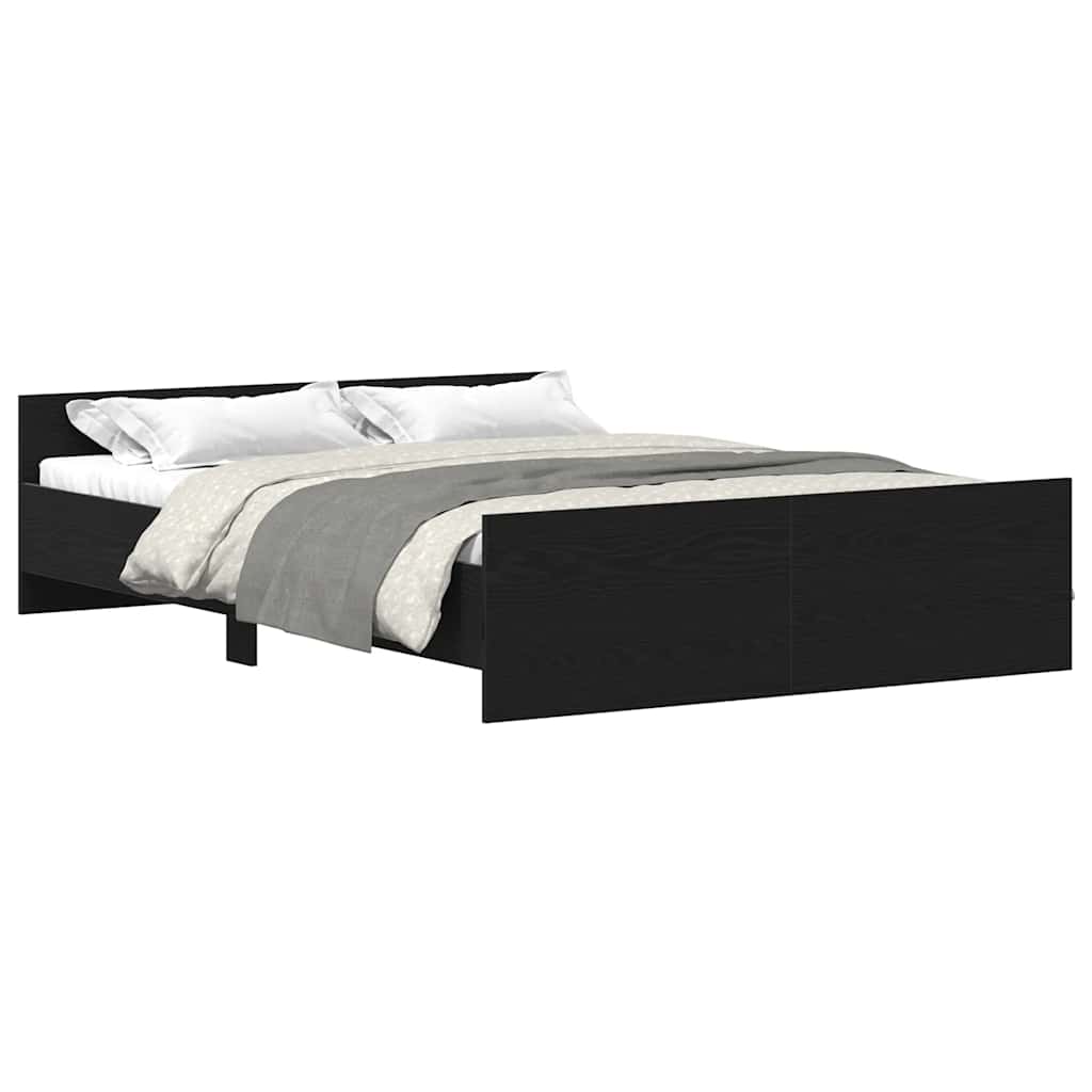 vidaXL Bedframe zonder matras 140x190 cm bewerkt hout zwart eikenkleur afbeelding