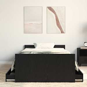 Rám postele s čelo Černý dub 203 x 103 x 50 cm kompozitní dřevo - obrázek 3