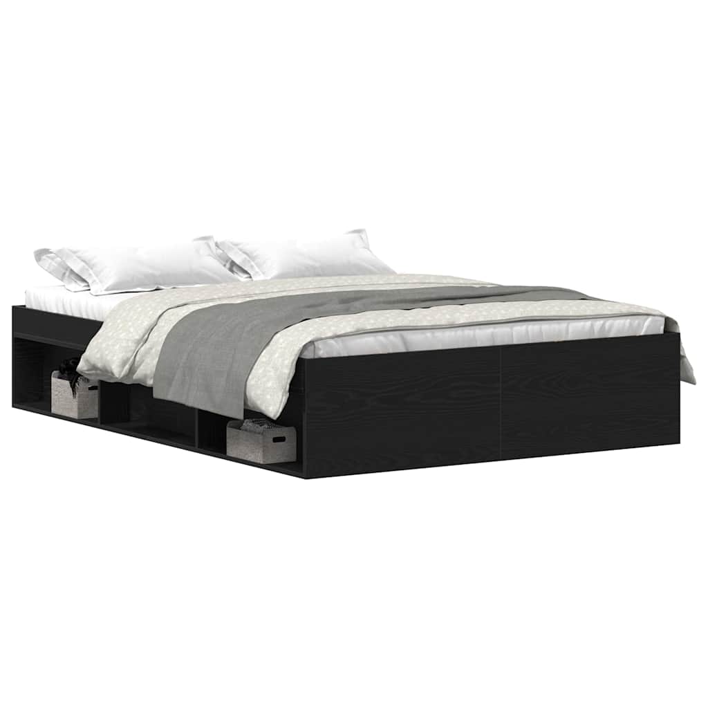 vidaXL Bedframe zonder matras 120x200 cm bewerkt hout zwart eikenkleur, foto 3