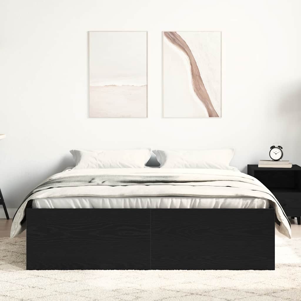 vidaXL Bedframe zonder matras 120x200 cm bewerkt hout zwart eikenkleur, foto 2
