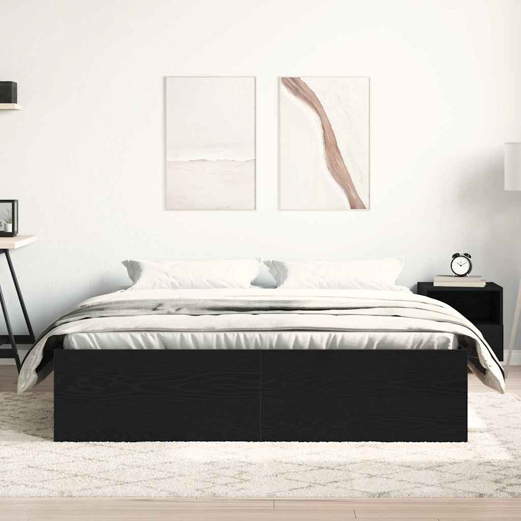 vidaXL Bedframe zonder matras 160x200 cm bewerkt hout zwart eikenkleur afbeelding