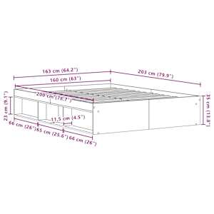 Rám postele bez matrace černý dub 160x200 cm kompozitní dřevo - obrázek 10