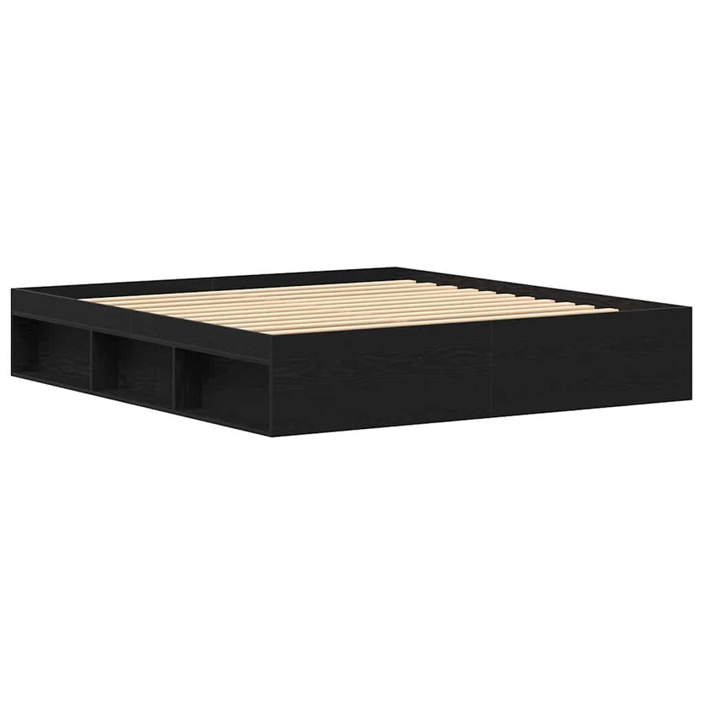 vidaXL Bedframe zonder matras 200x200 cm bewerkt hout zwart eikenkleur, foto 4