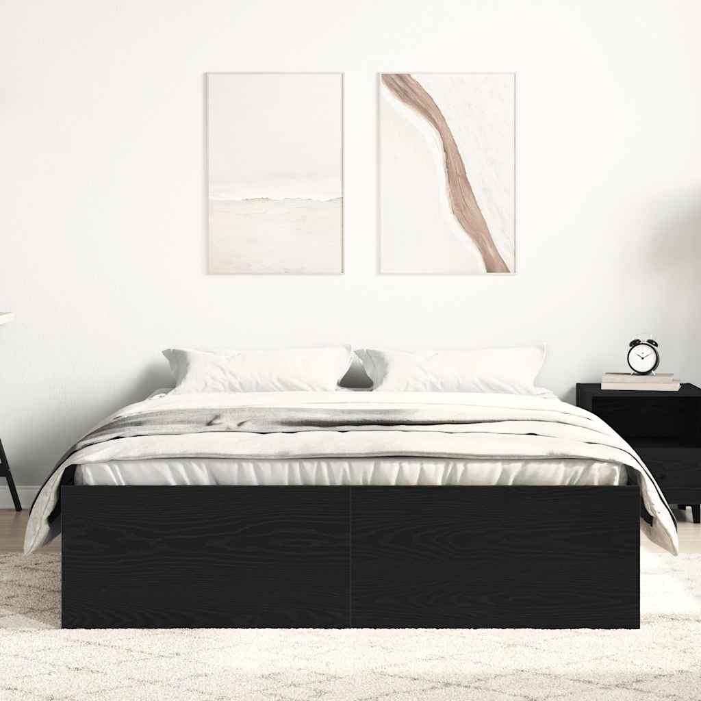 vidaXL Bedframe zonder matras 120x190 cm bewerkt hout zwart eikenkleur afbeelding