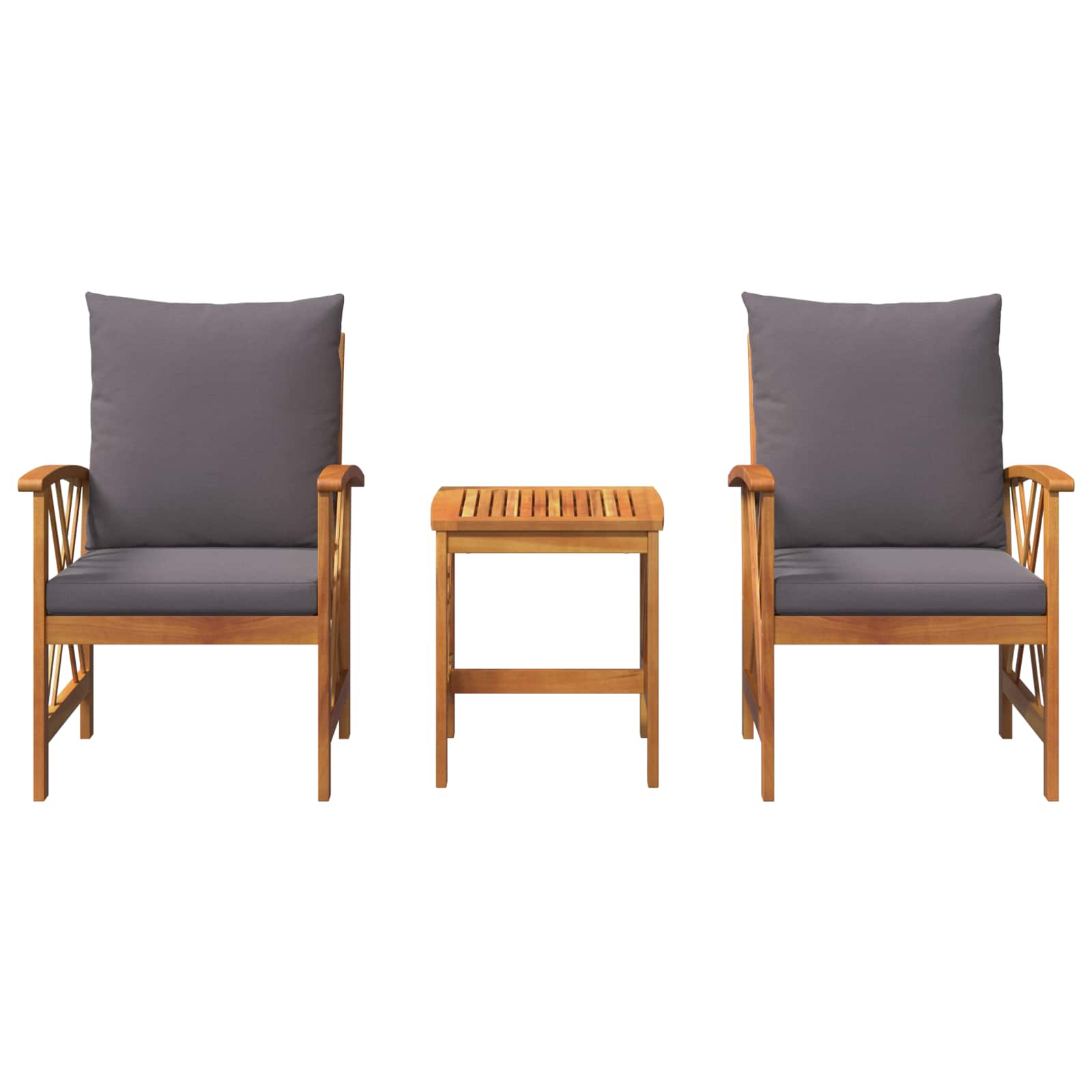 Thumbnail - vidaXL Gartensofa-set mit Kissen 3 pcs Öl-Natur Massivholz Akazie