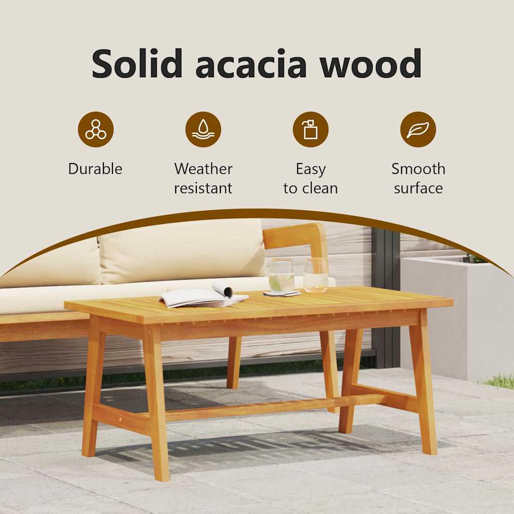 Garden Furniture Brown Solid Acacia wood Outdoor Set Terrace Modern Wood vidaXL - Picture 18 of 27