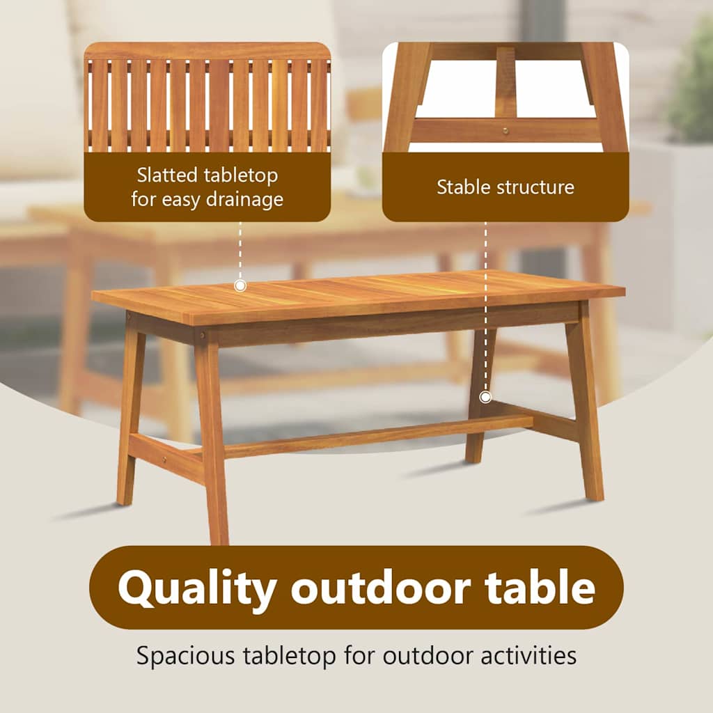 Garden Furniture Brown Solid Acacia wood Outdoor Set Terrace Modern Wood vidaXL - Picture 19 of 27