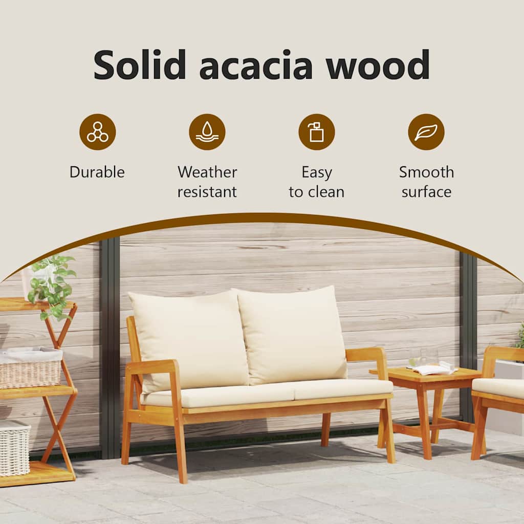 Garden Furniture Brown Solid Acacia wood Outdoor Set Terrace Modern Wood vidaXL - Picture 7 of 27