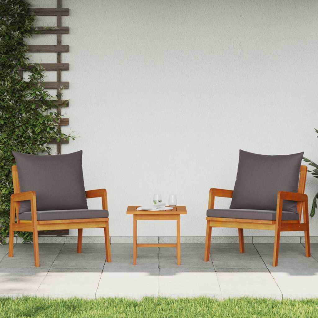vidaXL Tuinstoel met kussen 2 pcs Bruin Massief acaciahout