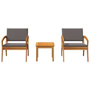 Bistro souprava s polštářem 3 pcs Hnědá Polyester - obrázek 7