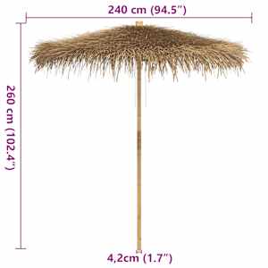 Tiki slunečník se stříškou z banánového listu 240 cm bambus - obrázek 12