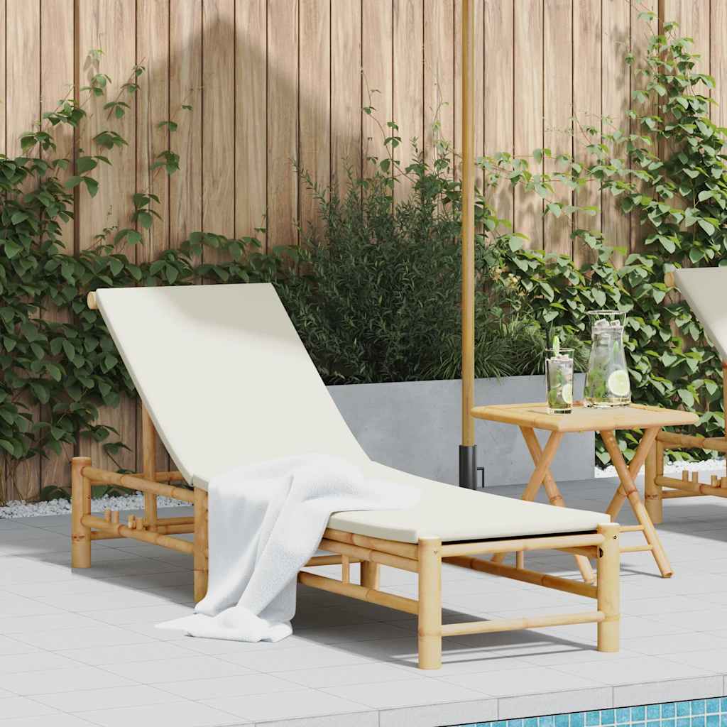 vidaXL Sols&auml;ng med dynor 55x199x30 cm bambu