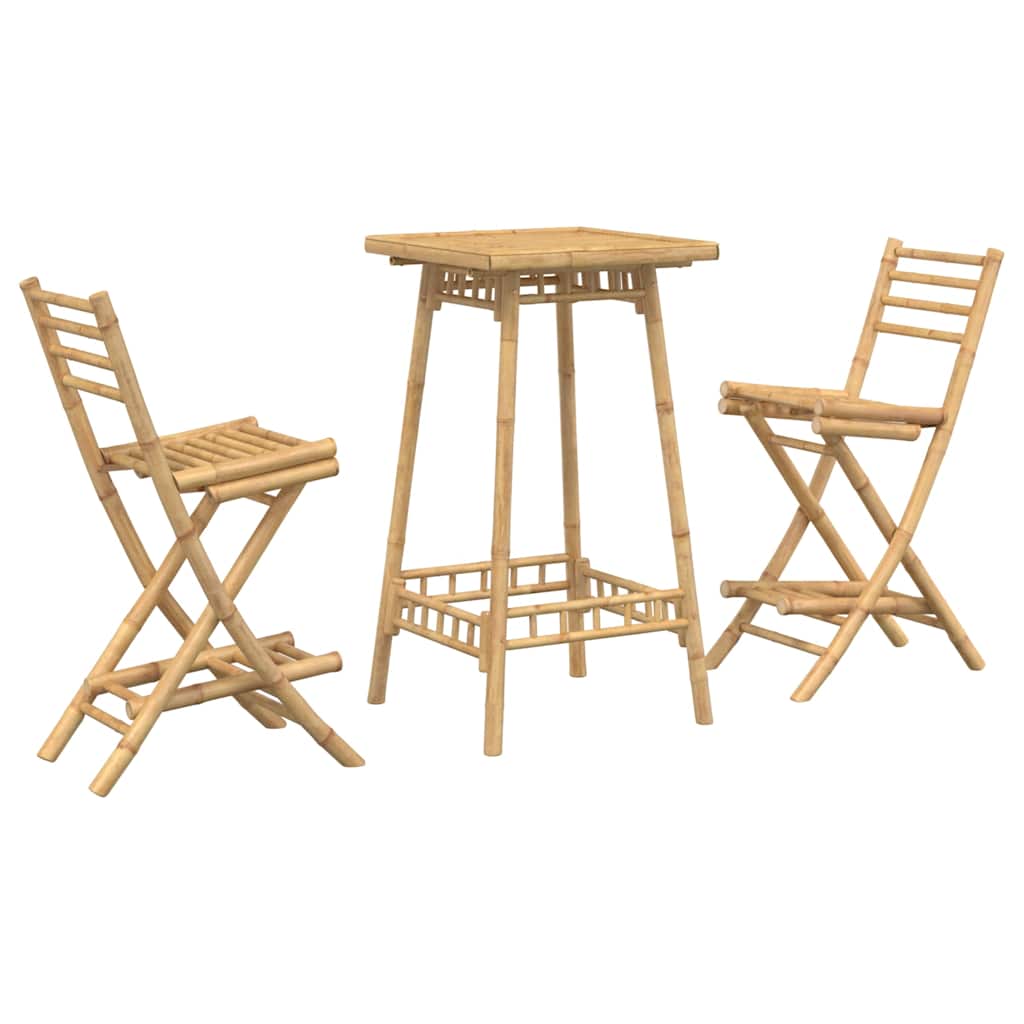 Thumbnail - vidaXL 3-tlg. Outdoor-Bar-Set Klappbar Bambus