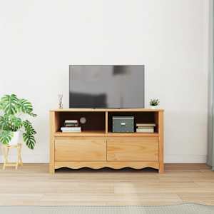 TV skříň Drammen Dub 99 x 43 x 55 cm Masivní borové dřevo - obrázek 4