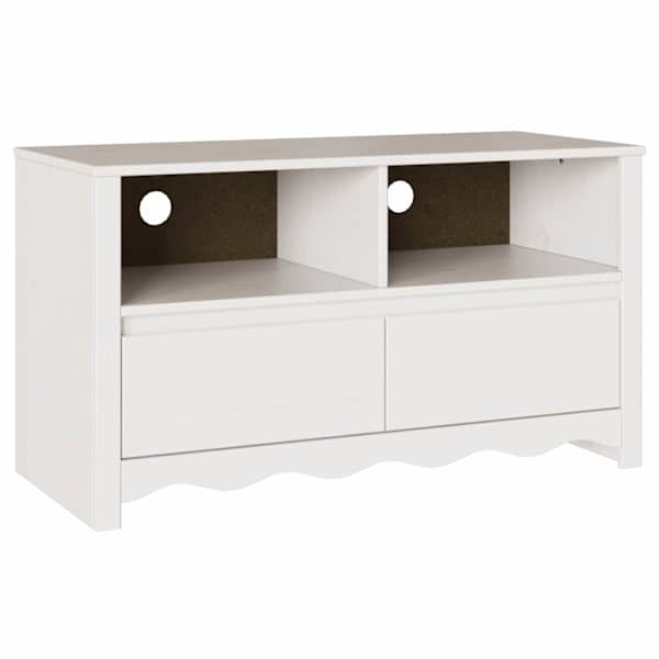 vidaXL Telerikapp sahtliga Drammen Valge 99 x 43 x 55 cm M&auml;nnipuit