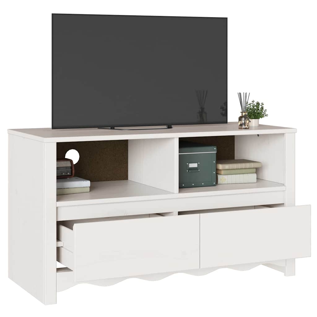vidaXL Tv-meubel DRAMMEN 99x43x55 cm massief grenenhout wit