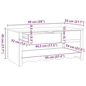 Konferenční stolek se zásuvkou Drammen Dub 99 x 55 x 45 cm - obrázek 12