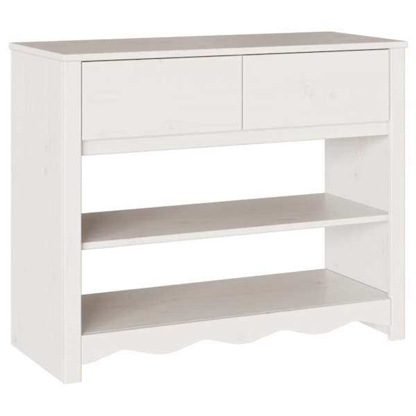 vidaXL Konsoollaud sahtliga Drammen Valge 89,5 x 37 x 73 cm Tahke m&auml;nd