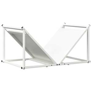 vidaXL k&uuml;ttepuude rest, valge, 70x43x34,5 cm, k&uuml;lmvaltsitud teras