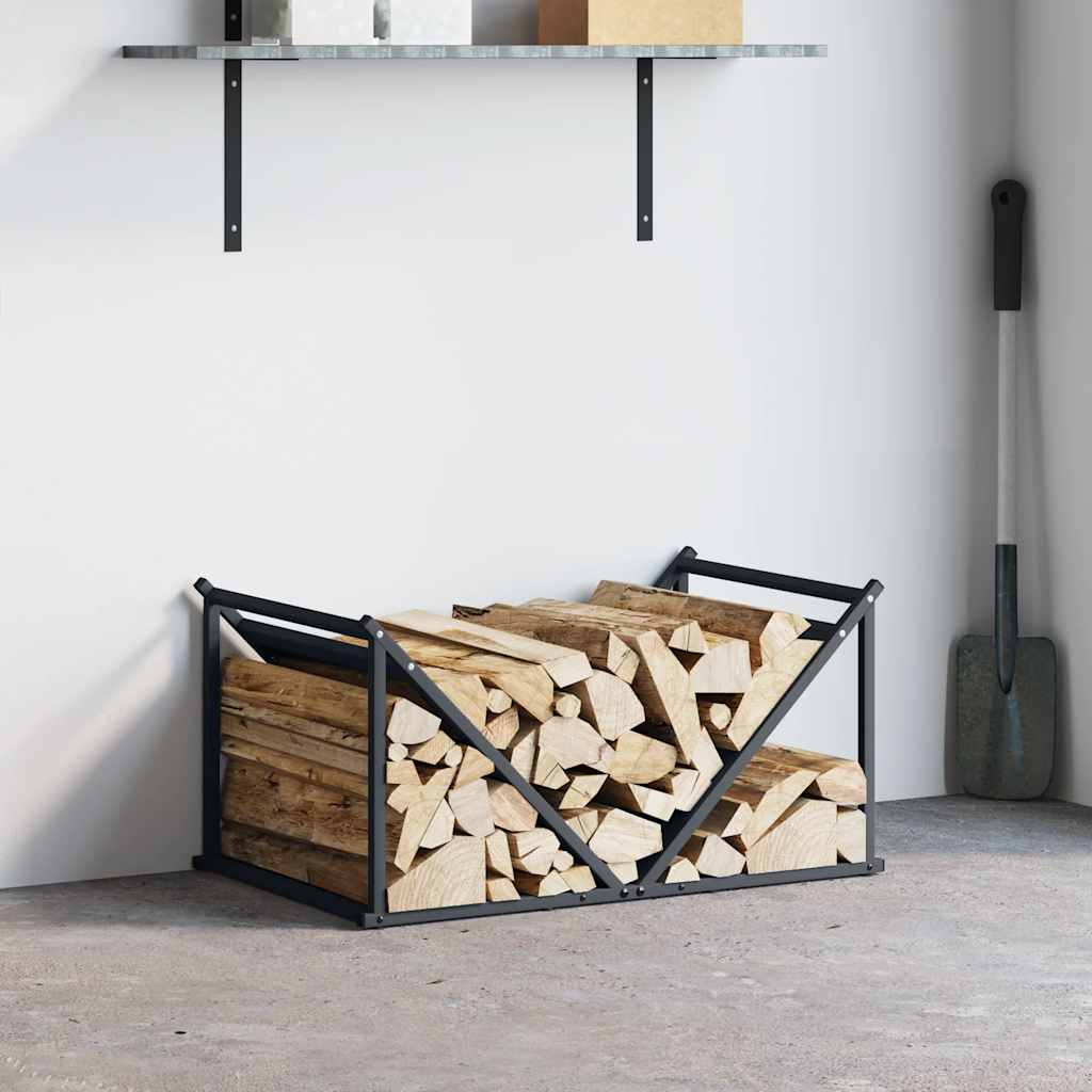 vidaXL Brandhoutrek 70x43x34,5 cm koudgewalst staal antracietkleurig afbeelding
