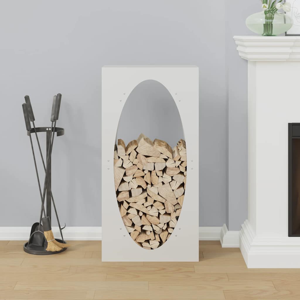 vidaXL fehér hidegen hengerelt acél tűzifatároló 50x23x100 cm