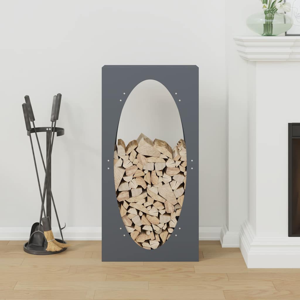 vidaXL Brandhoutrek 50x23x100 cm koudgewalst staal antracietkleurig afbeelding