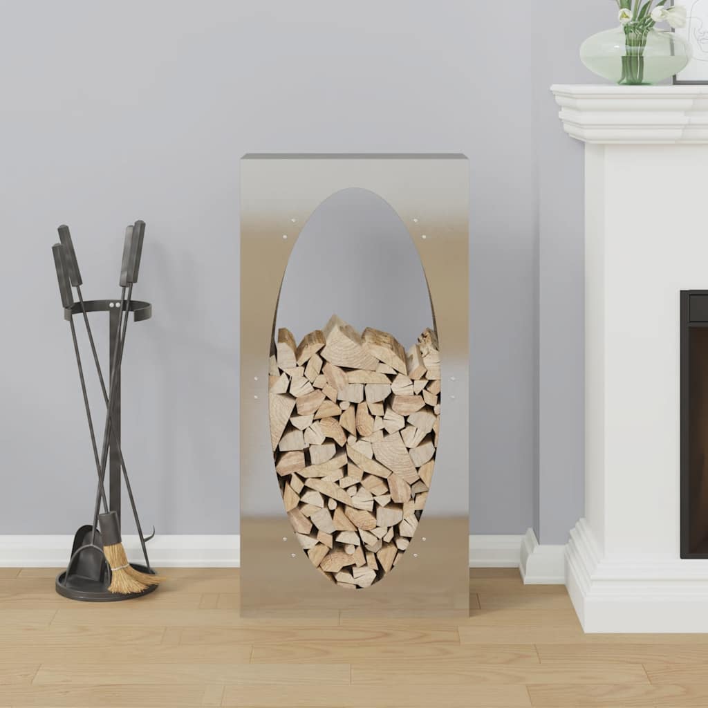 vidaXL Brandhoutrek 50x23x100 cm roestvrij staal afbeelding