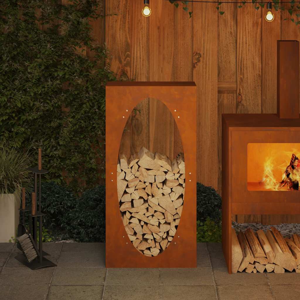 vidaXL tűzifa állvány 50x23x100 cm időjárásálló acél