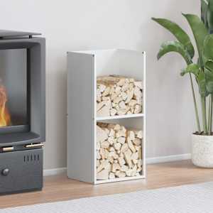 Stojalo za drva belo 40x30x80 cm hladno valjano jeklo