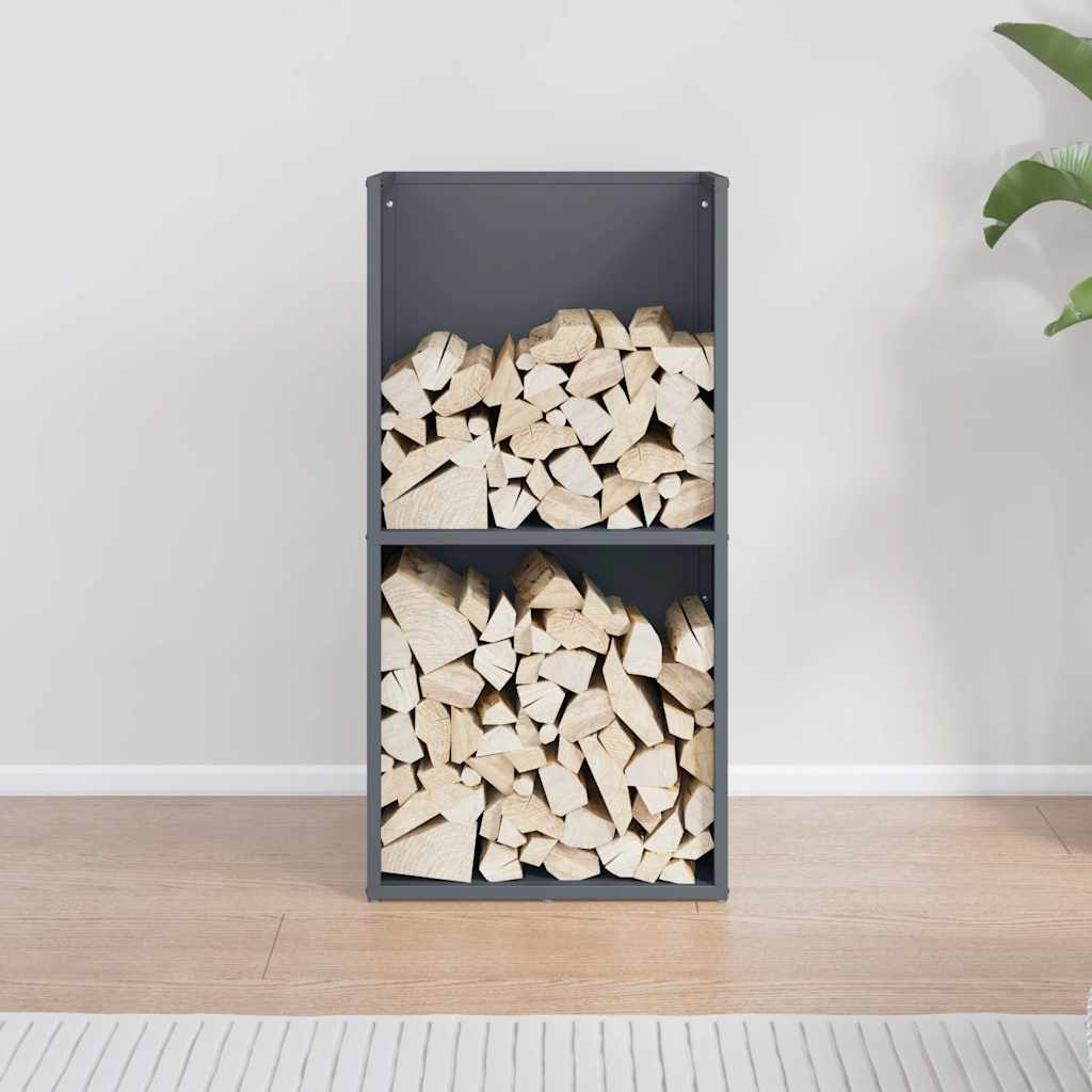 vidaXL Brandhoutrek 40x30x80 cm koudgewalst staal antraciet afbeelding