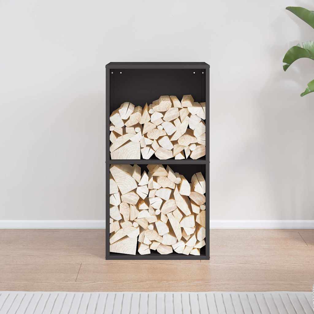 vidaXL fekete hidegen hengerelt acél tűzifatároló 40x30x75 cm