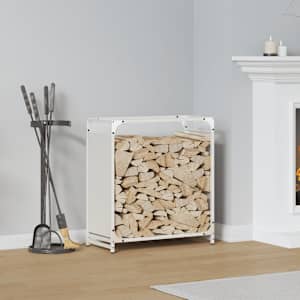 Stojalo za drva belo 60x28x65 cm hladno valjano jeklo