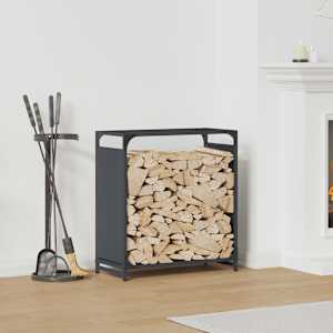 Stojalo za drva antracitno 60x28x65 cm hladno valjano jeklo
