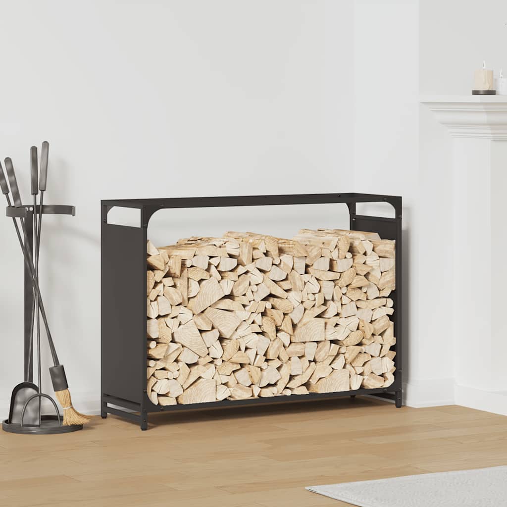 vidaXL brændestativ 90x28x65 cm koldvalset stål sort