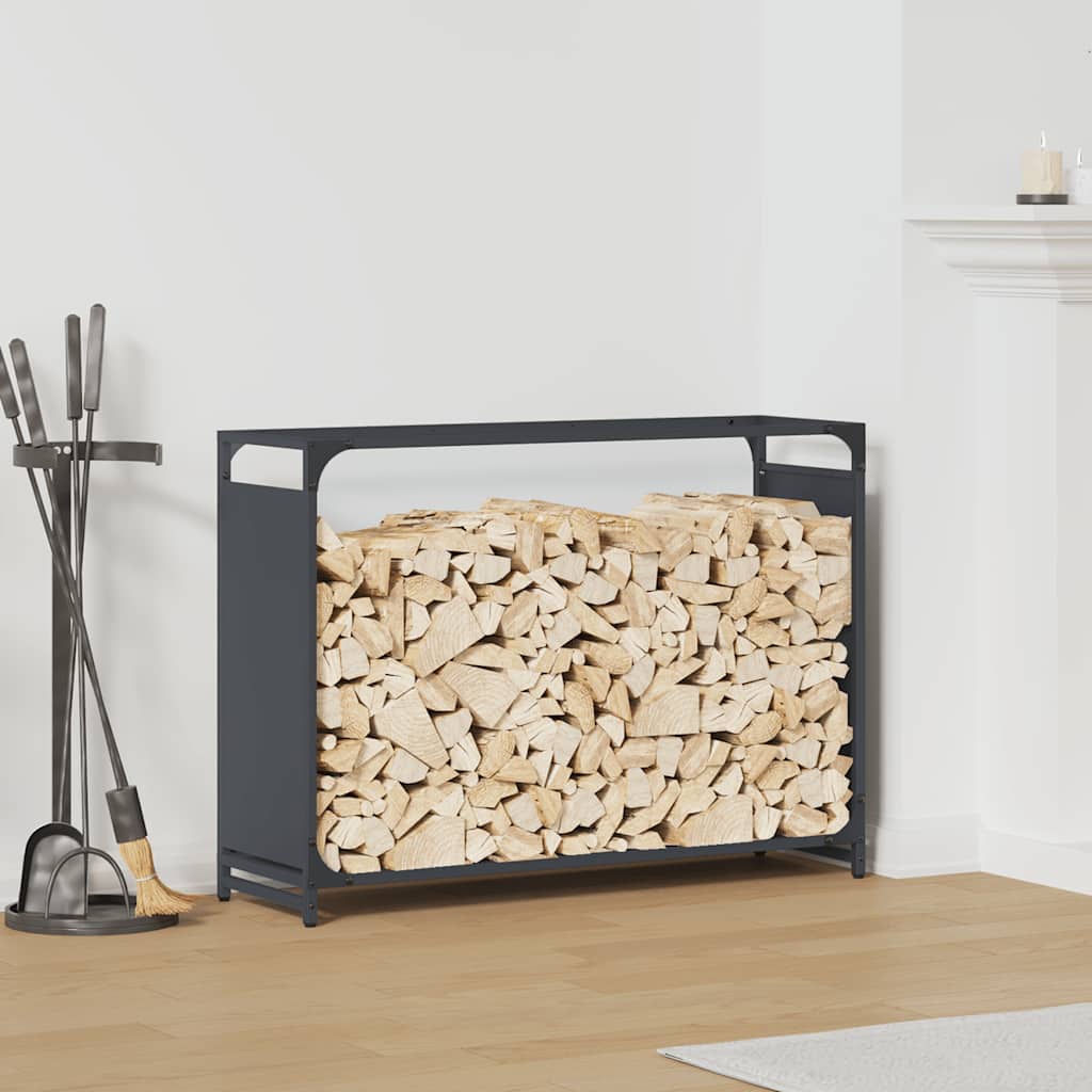 vidaXL brændestativ 90x28x65 cm koldvalset stål antracitgrå