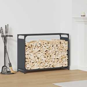 Stojalo za drva antracitno 90x28x65 cm hladno valjano jeklo