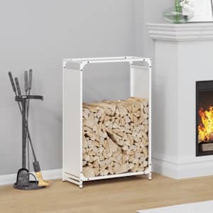 Stojalo za drva belo 60x28x90 cm hladno valjano jeklo