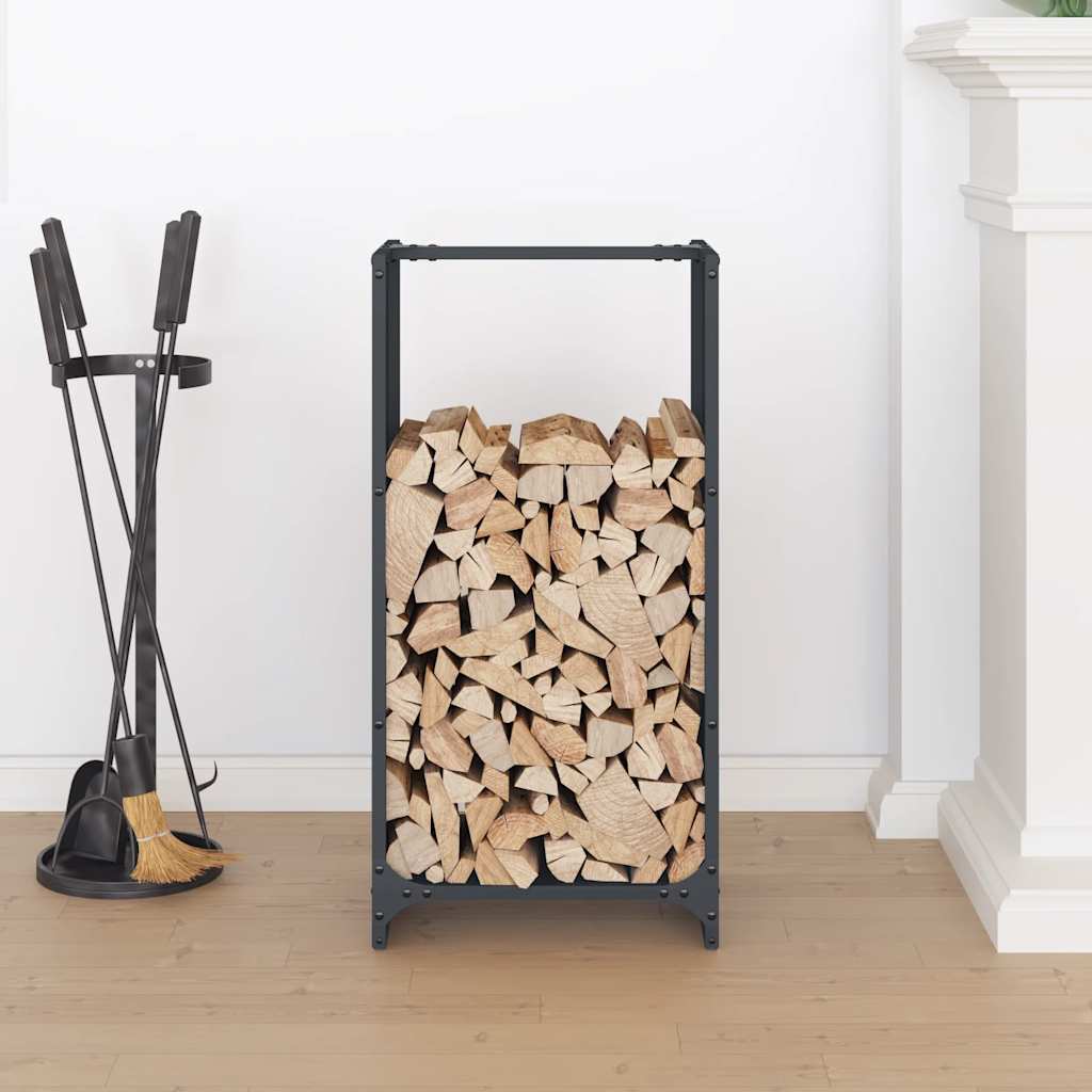 vidaXL Brandhoutrek 40x30x80 cm koudgewalst staal antraciet afbeelding