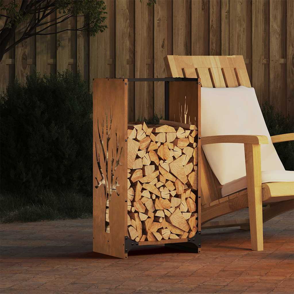 vidaXL Brennholzregal 40x30x80 cm Wetterfester Stahl