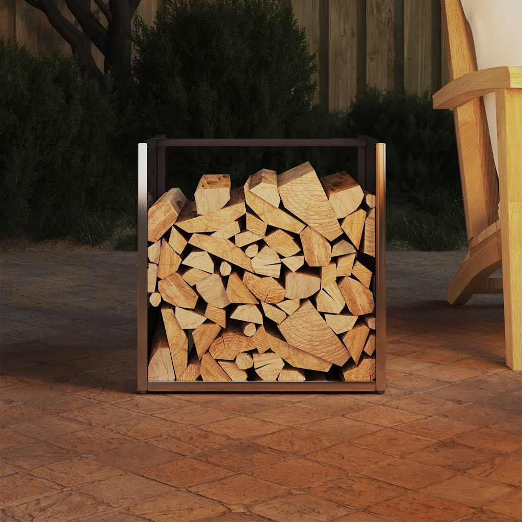 vidaXL Brandhoutrek 40x40x40 cm roestvrij staal afbeelding