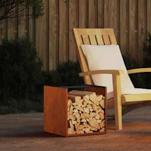 Stojalo za drva 40x40x40 cm vremensko odporno jeklo