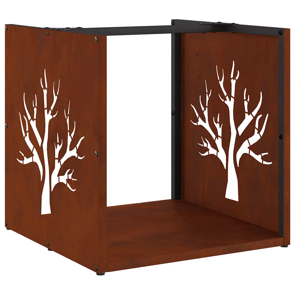 vidaXL Stojan na palivové dřevo 40x40x40 cm povětrnostně odolná ocel