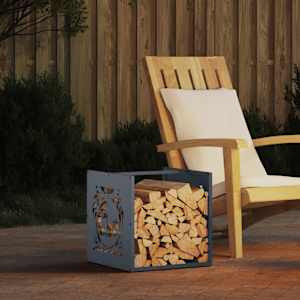 Stojalo za drva antracitno 40x40x40 cm hladno valjano jeklo