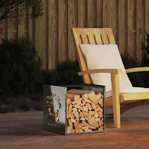 Stojalo za drva 40x40x40 cm nerjaveče jeklo